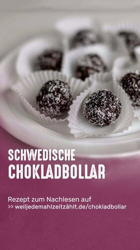 Schwedische Chokladbollar 😋 

ZUTATEN: 90 g Haferflocken | 25 g Kokosflocken, plus mehr zum Ausrollen| 70 g Zucker | 70...