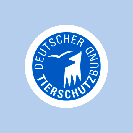 Logo des Deutschen Tierschutzbundes vor hellblauem Hintergrund