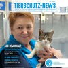 Auf dem Coverbild der Tierschutz-News ist die Leiterin des Tierschutzzentrums in Odessa mit einer Katze auf dem Arm zu sehen.